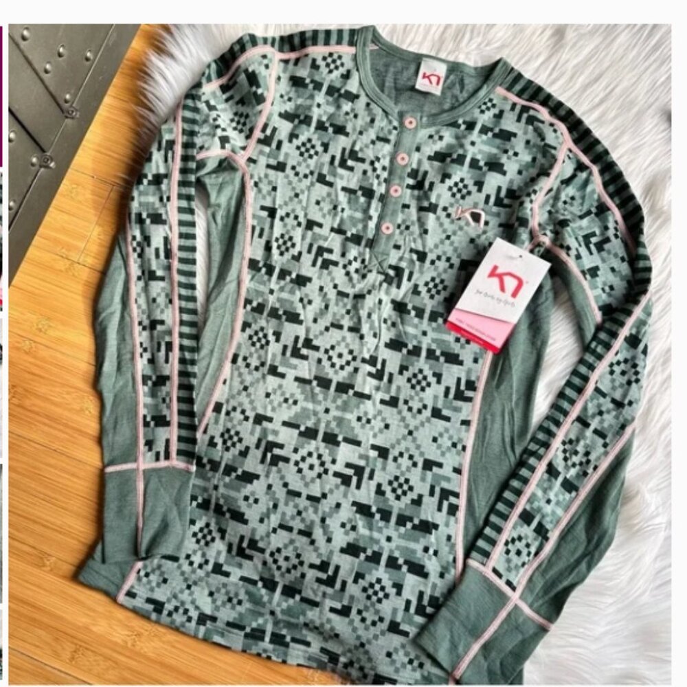 NWT Kari Traa Long Sleeve Merino Wool Baselayer Shirt Size Medium